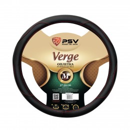 Оплетка на руль "PSV" Verge Fiber, Черный (красная отстрочка), шт