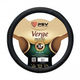 Оплетка на руль "PSV" Verge Fiber, Черный (синяя отстрочка), шт